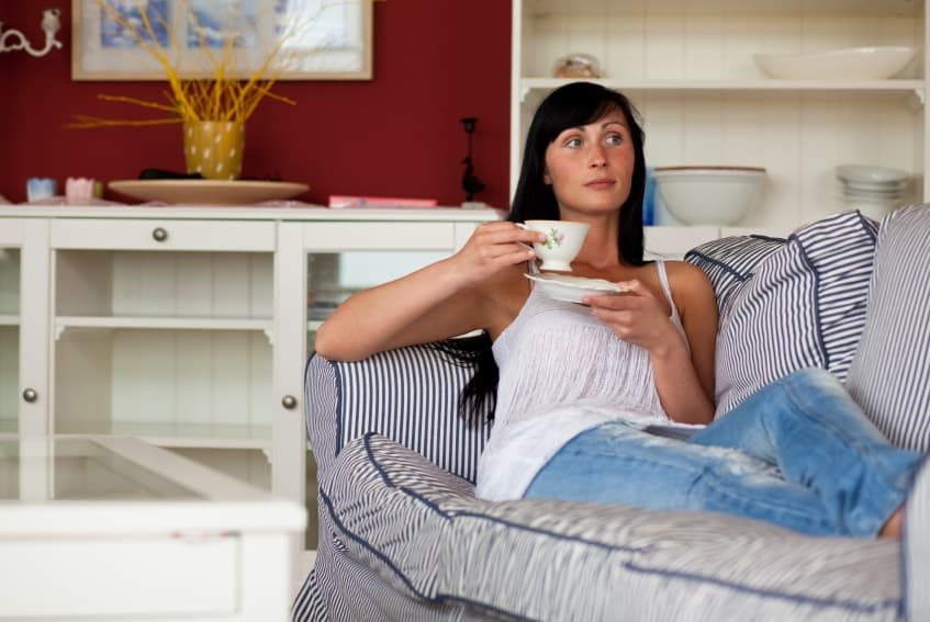 Woman Relaxes on Couch (2)