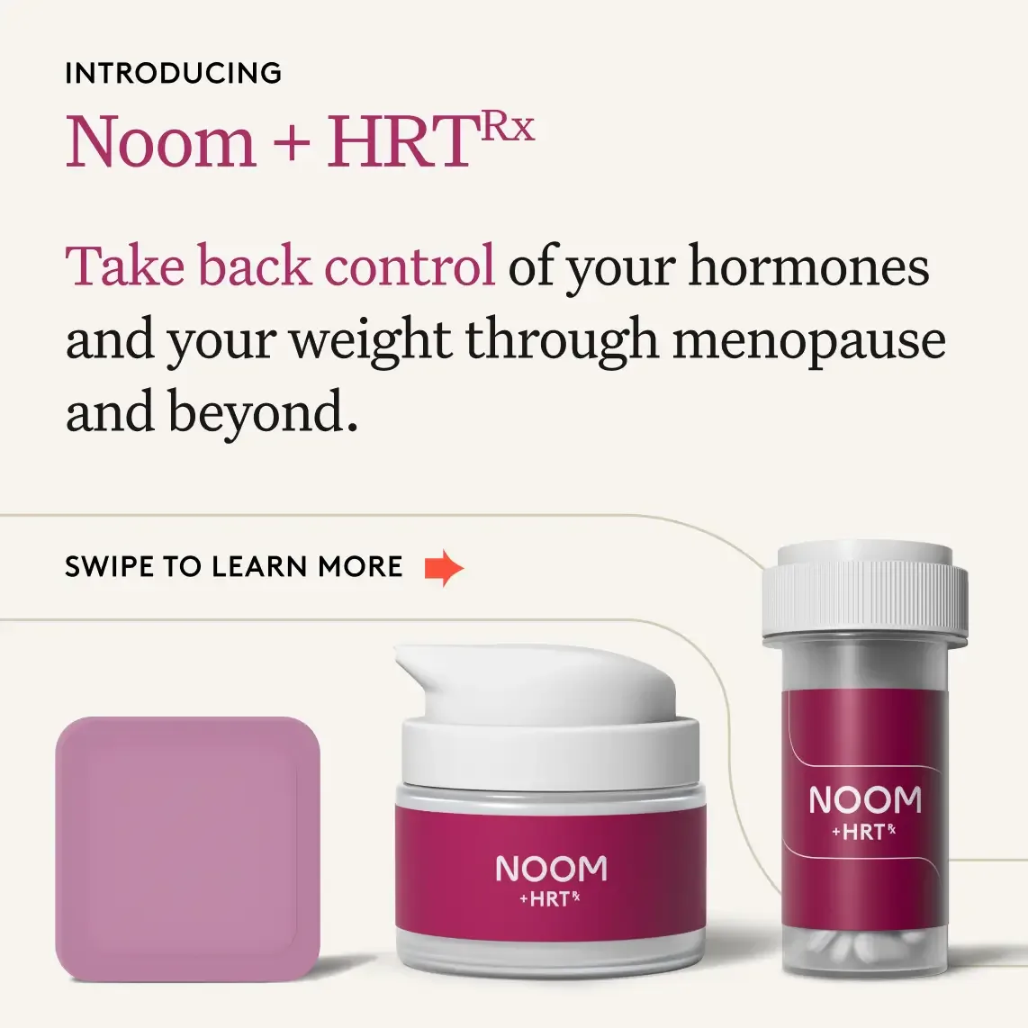 social-hrt-ad Instagram social ad with hrt patch, cream and pulls.