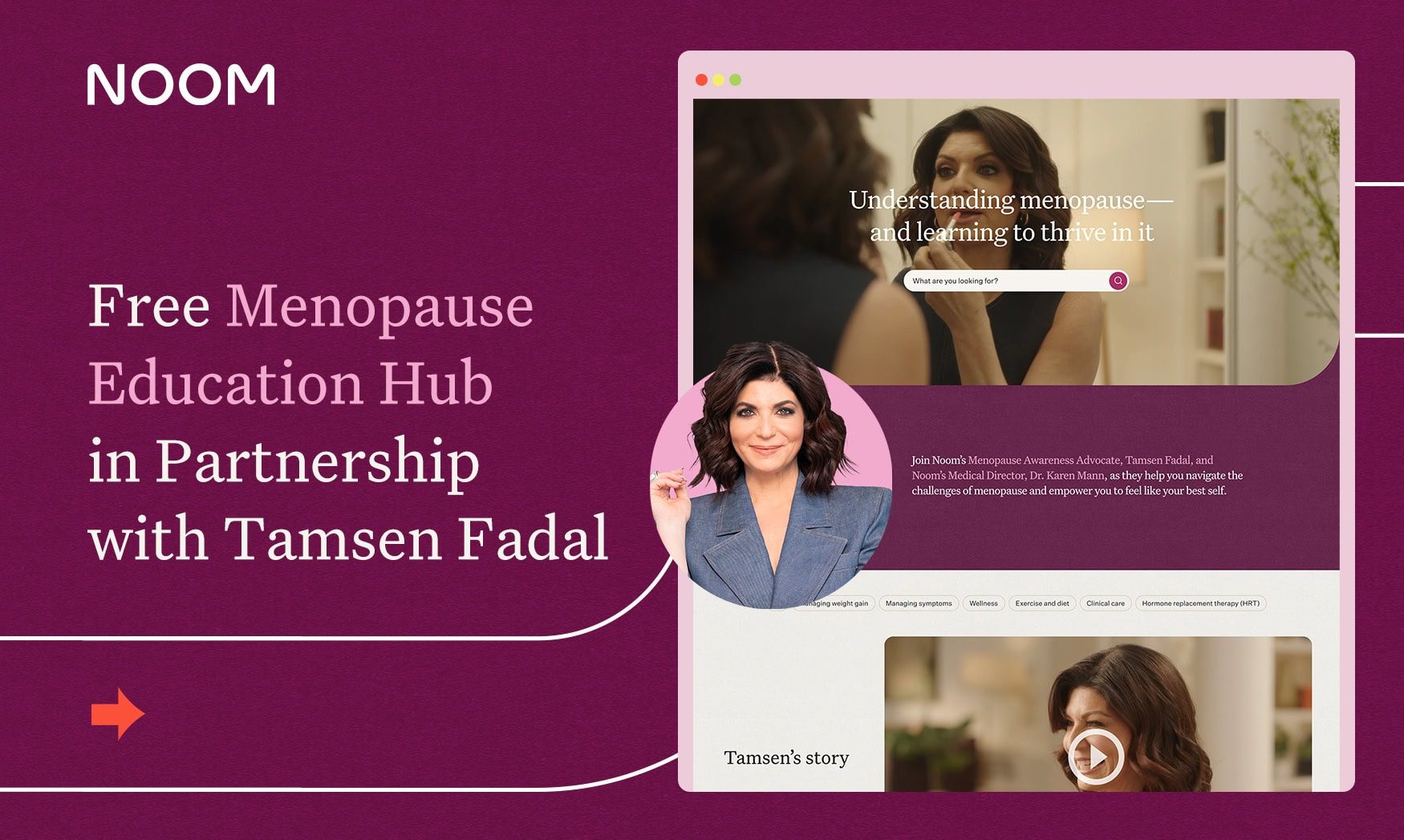 Noom Launches Free Menopause Education Hub in Partnership with Menopause Advocate Tamsen Fadal